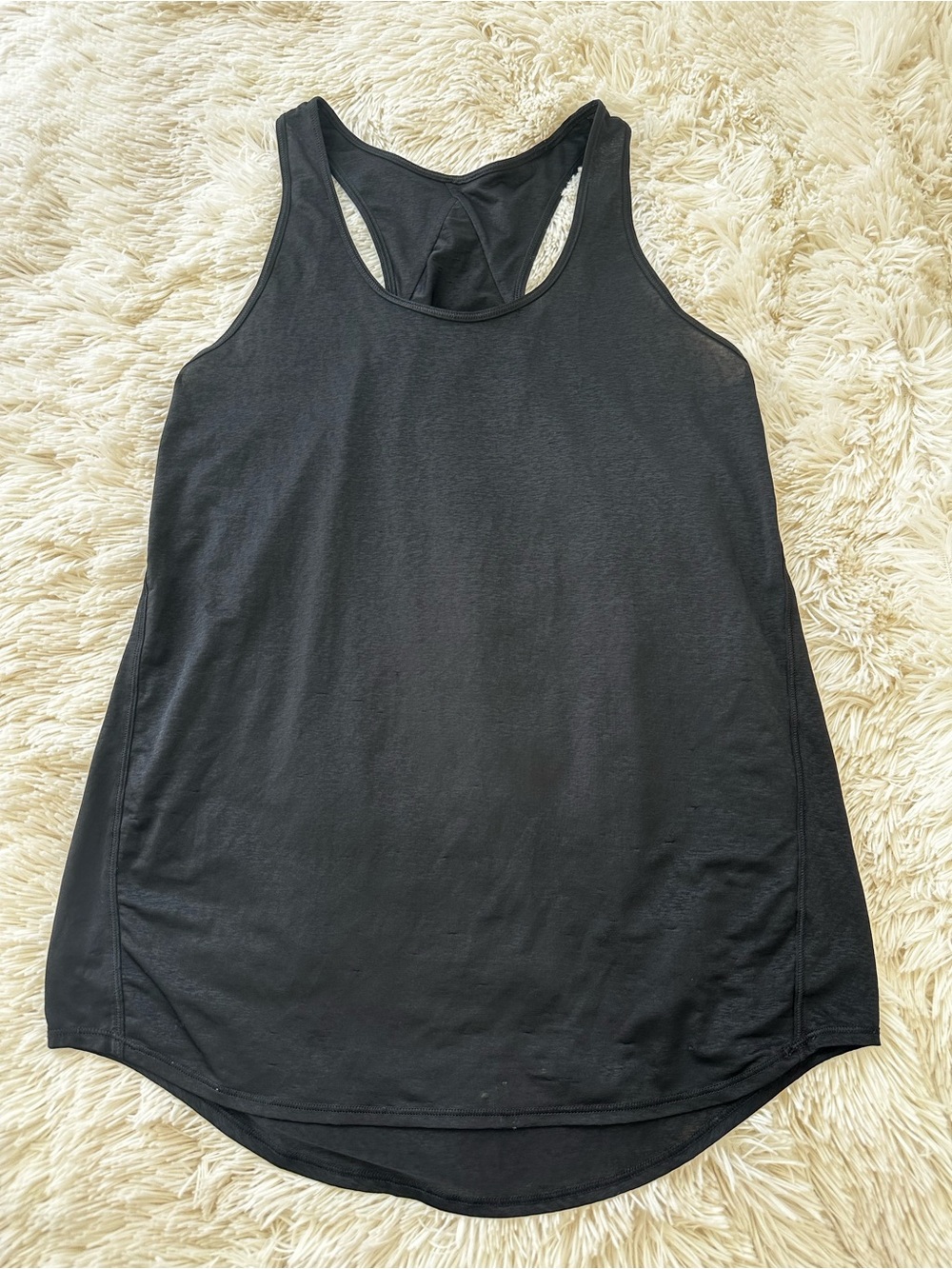 Lululemon Essential Tank Pleated Jersey Black Crossover Racerback Top Size 6
